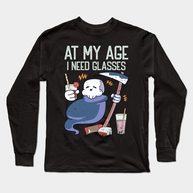 At My Age I Need Glasses Funny Halloween Costume Long Sleeve T-Shirt by alcoshirts